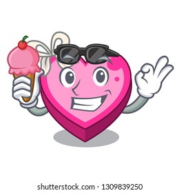With ice cream Heart box isolated in the character