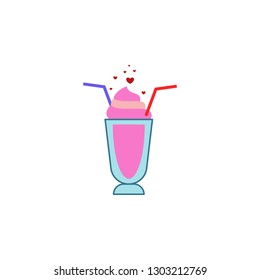 Ice cream, heart, love, valentine’s day icon. Element of color Valentine's Day. Premium quality graphic design icon. Signs and symbols collection icon for websites, web design