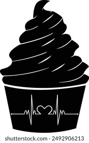 Ice Cream, Heartbeat Line eps, Healthcare Vector Files, Nurse Vector, ice cream, Heartbeat Pulse Clip Art Instant Download