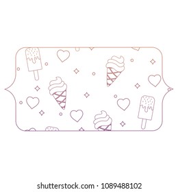 ice cream and hearts pattern 