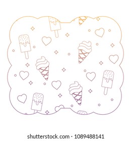 ice cream and hearts pattern 