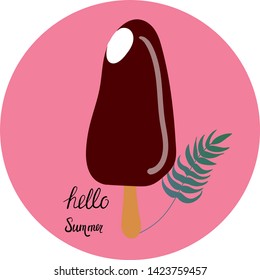 Ice cream. Hello summer. Vector illustration. Watermelon summer fresh.