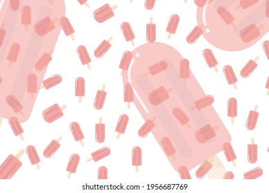 Ice cream holiday background illustration on white background