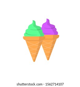 Ice cream horn color icon. Simple line, outline vector of fast foot icons for ui and ux, website or mobile application