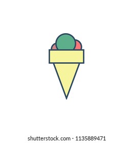 ice cream in horn colored dusk style icon. Element of ice cream icon for mobile concept and web apps. Dusk style ice cream in horn icon can be used for web and mobile on white background