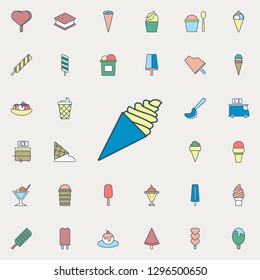 ice cream in horn colored dusk style icon. Ice cream icons universal set for web and mobile