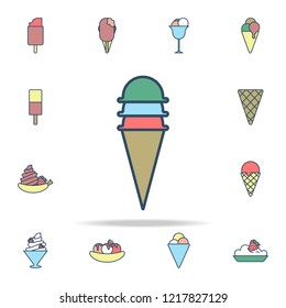 ice cream in horn colored icon. Ice cream icons universal set for web and mobile