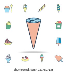 ice cream in horn colored icon. Ice cream icons universal set for web and mobile