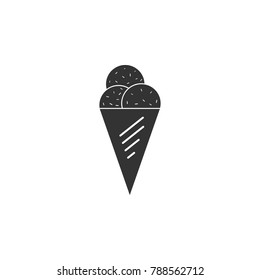 ice cream with horn icon. Amusement park element icon. Premium quality graphic design. Signs, outline symbols collection icon for websites, web design, mobile app, info graphics on white background