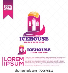 Ice Cream House Logo Vector
