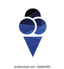 ice cream icon Abstract Triangle Geometrical background 