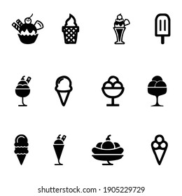 Ice Cream Icon Black Abstract Vector Design