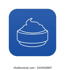 Ice cream icon blue vector isolated on white background