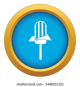 Ice Cream icon blue vector isolated on white background for any design