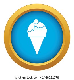 Ice Cream icon blue vector isolated on white background for any design