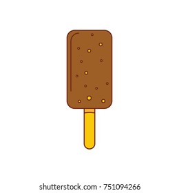 Ice cream icon. Cartoon illustration of chocolate ice cream vector icon for web isolated on white background. Food design. Vector illustration.