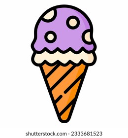 Ice cream icon. Cartoon of ice cream vector icon for web design isolated on white background.