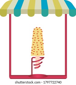 ice cream icon or chocolate chip popsicle. white background with frame