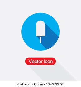Ice Cream Icon In Circle With Long Shadow Vector Illustration Eps10