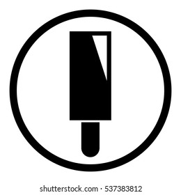 Ice cream icon in circle on white background