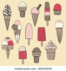 Ice Cream icon clip art doodle illustration background
