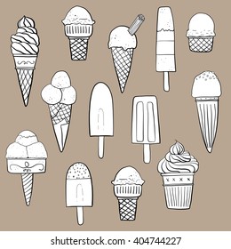 Ice Cream icon clip art doodle illustration background