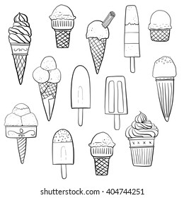 Ice Cream icon clip art doodle illustration background