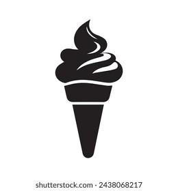 Icono de helado de comida fría aislado vector sobre fondo blanco.