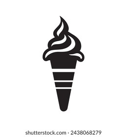 Ice Cream icon cold food isolated vector on white background.