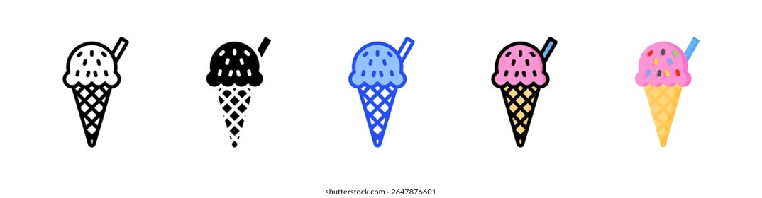 Icono de helado Colección con múltiples estilos