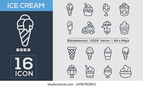 Ice Cream  icon collection Vector illustrator
