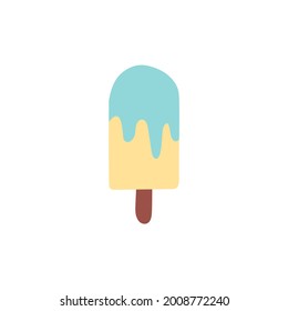 Ice cream icon in color icon, isolated on white background 