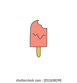 Ice cream icon in color icon, isolated on white background 