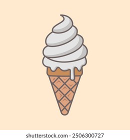 ice cream icon of color style design vector template