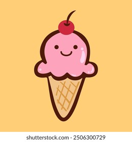 ice cream icon of color style design vector template