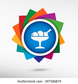 Ice cream icon color icon, vector illustration. Flat design style