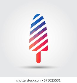 Ice cream icon, Colorful geometric style