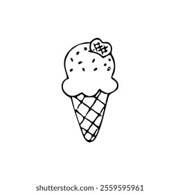 Ice cream icon coloring page