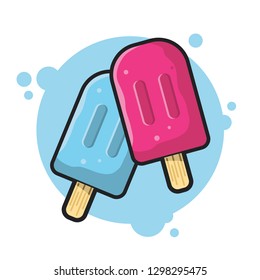 ice cream icon with colour