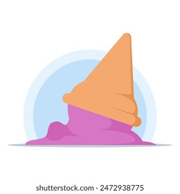 Ice Cream Icon Concept. advertising a sweet summer treat. Food or dessert. Summer ice cream concept. Premium Vector Isolated Food and Drink, Vector Cartoon Icon Illustration. Flat Soft Serve Icon.