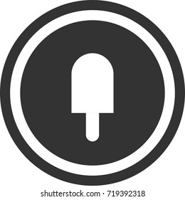 Ice cream icon . dark circle sign design