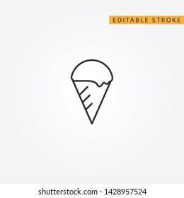 Ice cream icon design. Editable stroke
