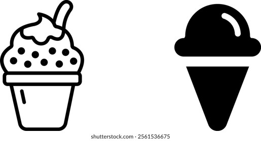 "Ice Cream Icon Design for Food, Dessert, and Summer Themes"