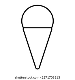 Ice cream icon design. Simple sweet cone delicious symbol.
