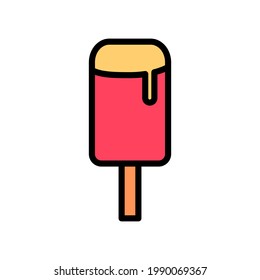 Ice cream icon Design Template. Illustration vector graphic. simple flat color line style icon isolated on white background. Perfect for your web site design, logo, symbols of restaurants, cafe
