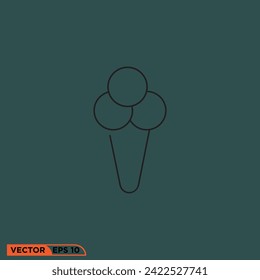 Ice cream icon design vector graphic of template, sign and symbol  