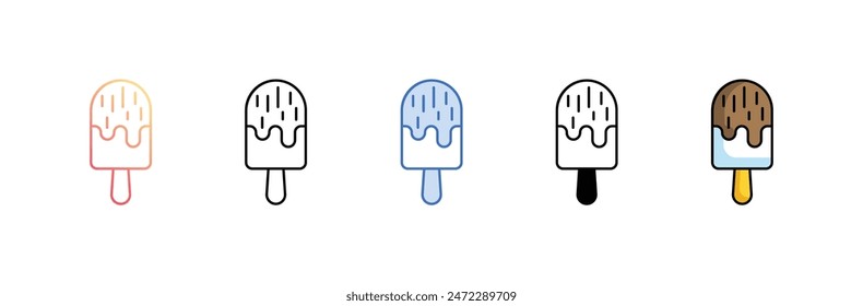 Diseño de icono de helado con fondo blanco ilustración de stock