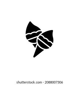 ice cream icon designed in solid black style and glyph style in food and drink icon category