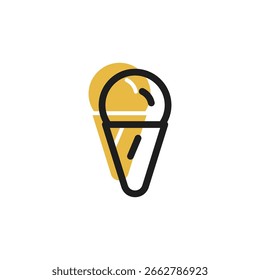 ice cream icon is designed in a visually appealing and easily recognizable style. It’s suitable for various visual needs such as apps, digital media, or other graphic design projects