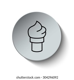 Ice cream icon. Dessert icon. Button. Vector illustration